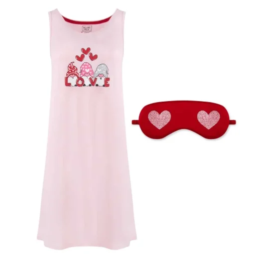 Butter Soft Chemise Sleep Gown with Eye Mask