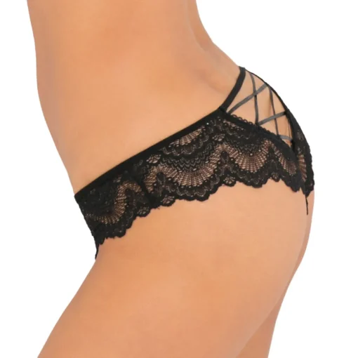 Crotchless Lace Crisscross Back Panty