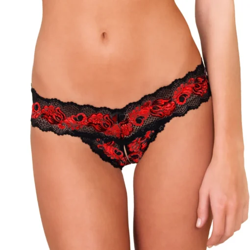 Crotchless Lace V-Thong