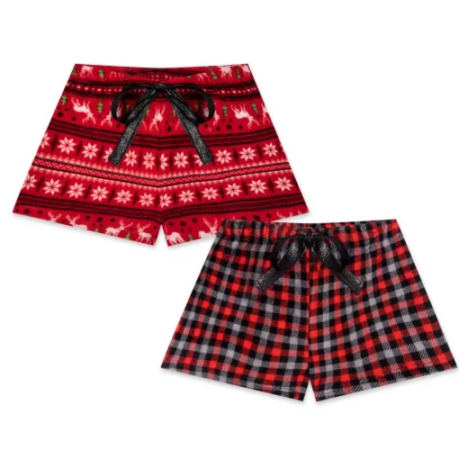 2-Pack Plush Fleece Pajama Shorts