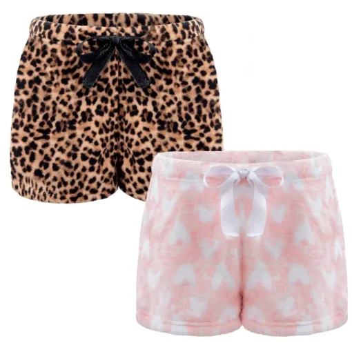 2-Pack Plush Fleece Pajama Shorts
