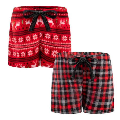 2-Pack Plush Fleece Pajama Shorts