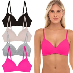 Soft Foam Wireless T-Shirt Bra - 4 Pack