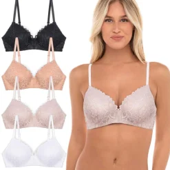 Soft Foam Wireless T-Shirt Bra - 4 Pack